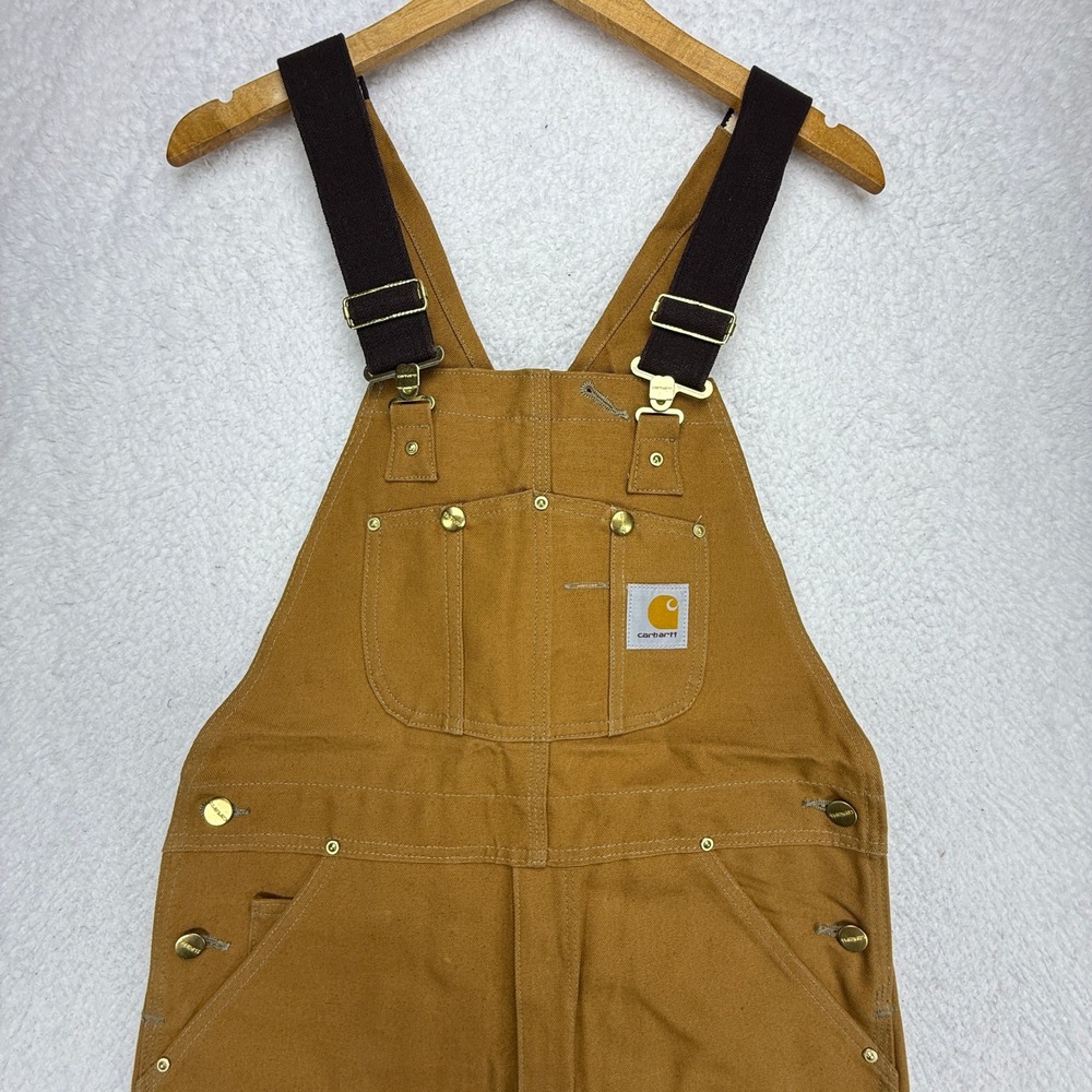 Carhartt‎ Duck Bib Canvas Overalls Mens 34x30 R01 BRN Brown Workwear NWT NOS